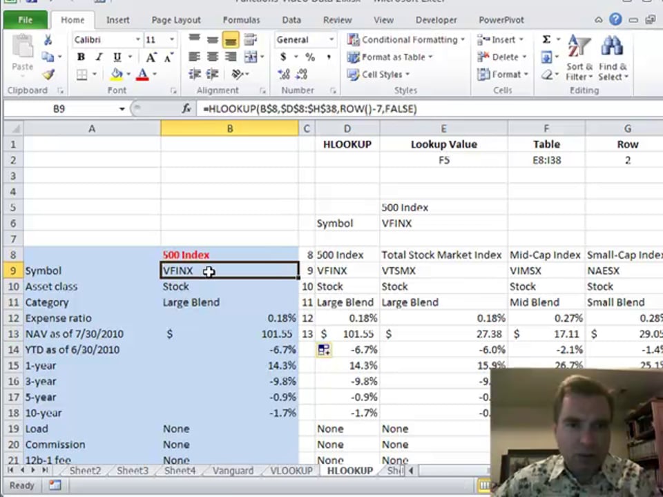 Excel Video 176 ROW with HLOOKUP
