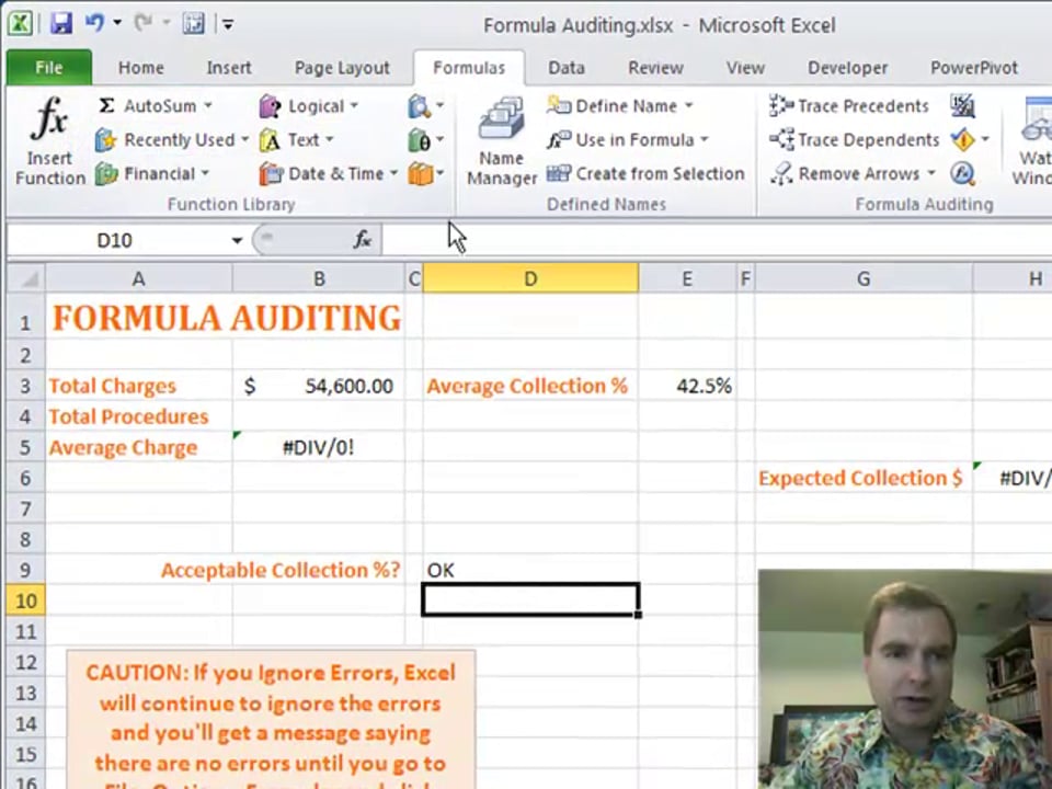 Excel Video 197 Tracing Precedents and Dependents