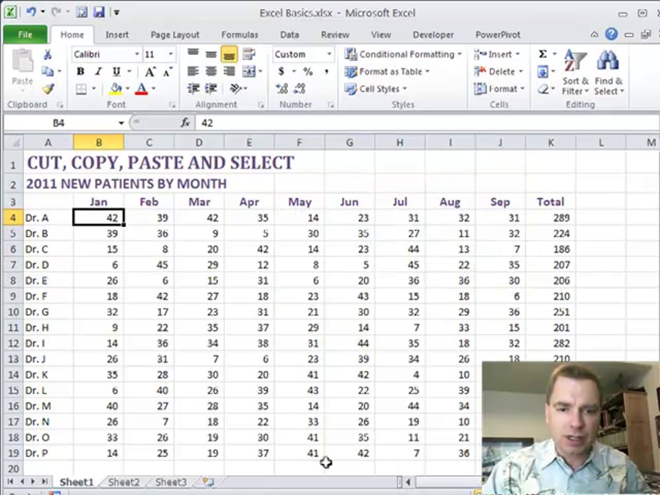 Excel Video 208 Selecting Cells with the Control and Shift Keys