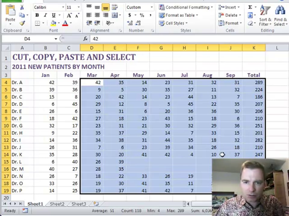 Excel Video 209 Shift + End + Arrow Key