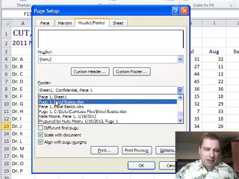 Excel Video 226 Headers and Footers