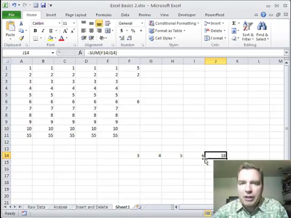 Excel Video 256 Shortcuts to Sum