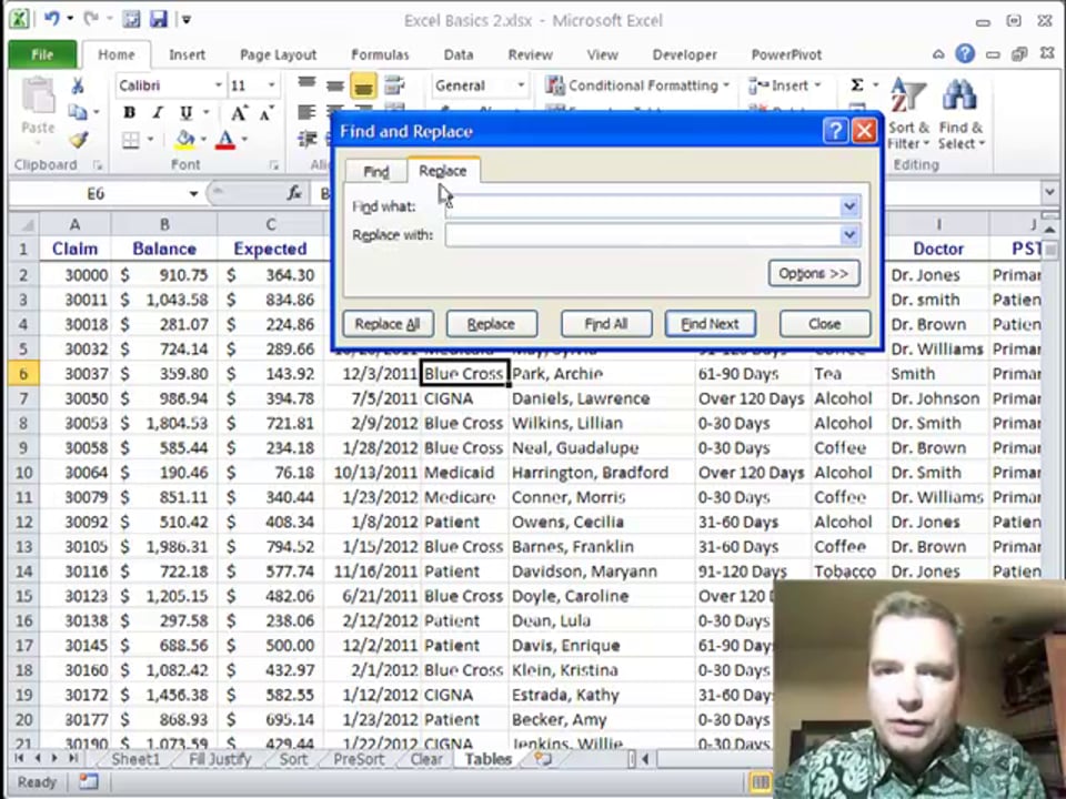 Excel Video 269 Options in the Find and Replace Window