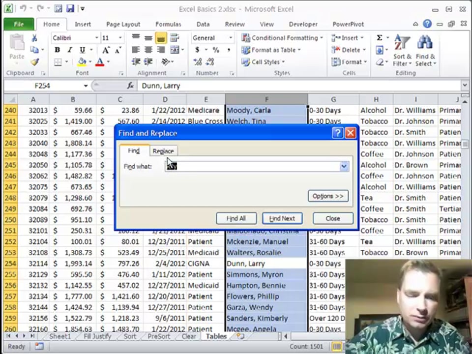 Excel Video 268 Using Wildcards to Find