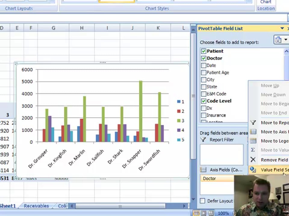 Excel Video 28 Pivot Chart Example