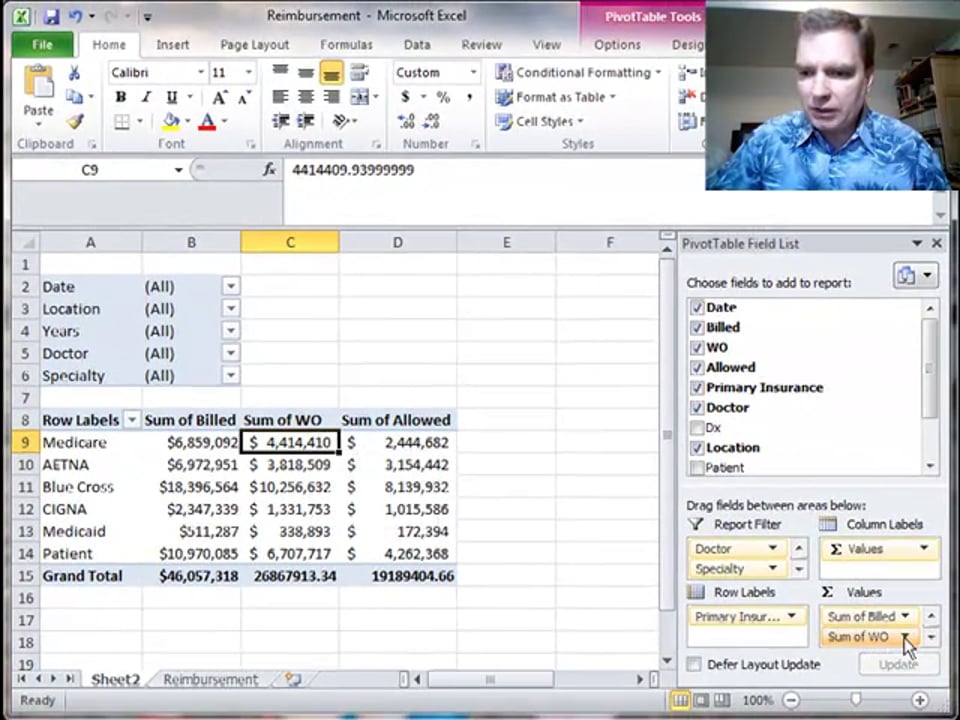 Excel Video 309 Basic Formulas with Pivot Table Data