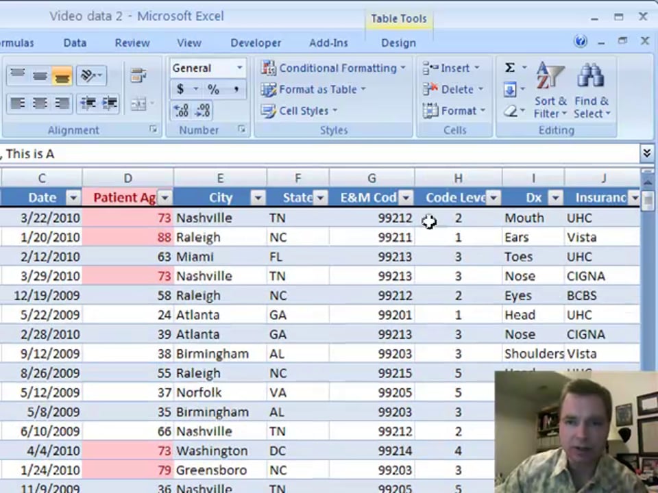 Excel Video 31 Adding Data to a Table