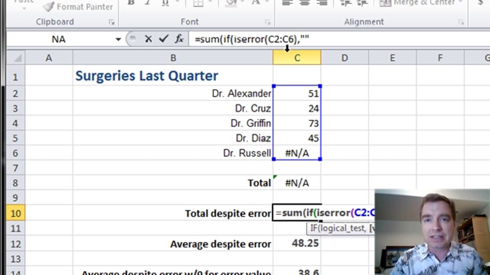 Excel Video 365 Using Arrays to Sum Ranges with Errors