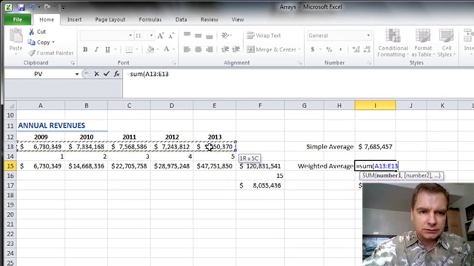 Excel Video 349 Using Constants in an Array Formula