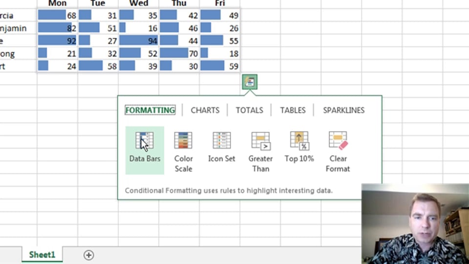Excel Video 374 Quick Analysis – Formatting