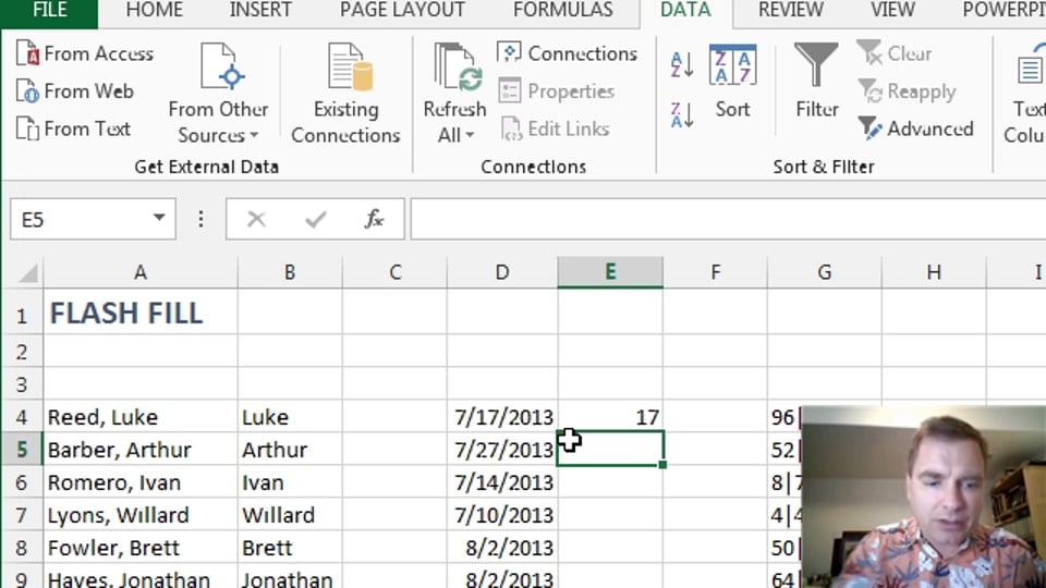 Excel Video 373 Flash Fill