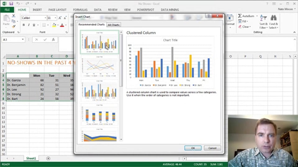 Excel Video 375 Quick Analysis – Charts