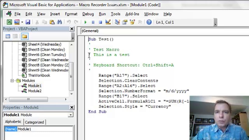Excel Video 406 VBA Code Created by the Macro Recorder