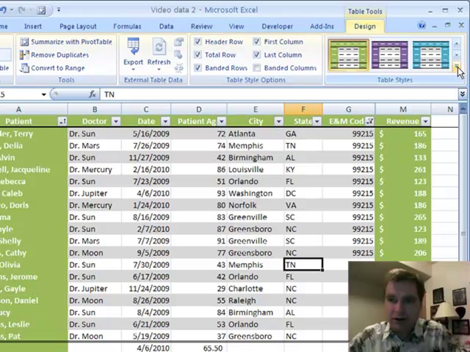 Excel Video 41 More Design Tricks in Tables