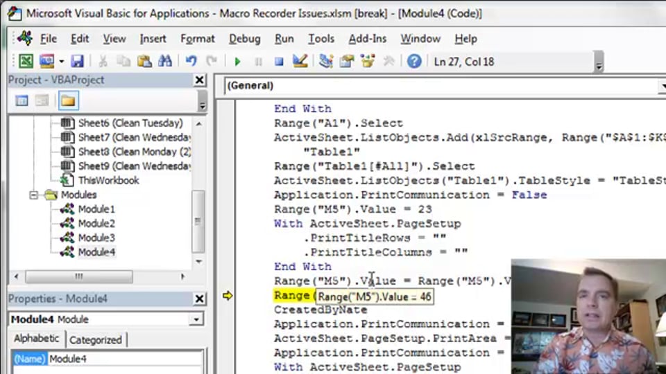 Excel Video 416 Debugging with the Watch Window
