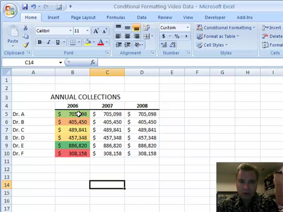 Excel Video 52 Format Based on Values
