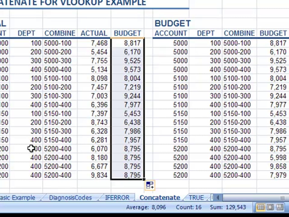 Excel Video 65 Concatenate to VLOOKUP