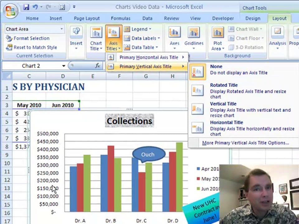 Excel Video 75 Axis Titles