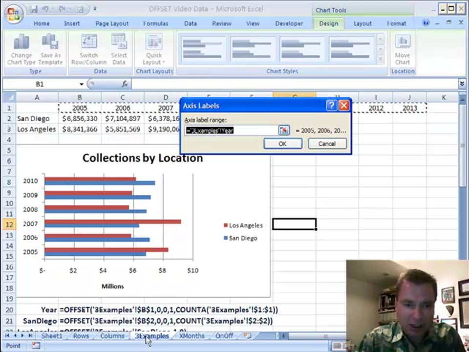Excel Video 89 Multiple OFFSETs and COUNTA