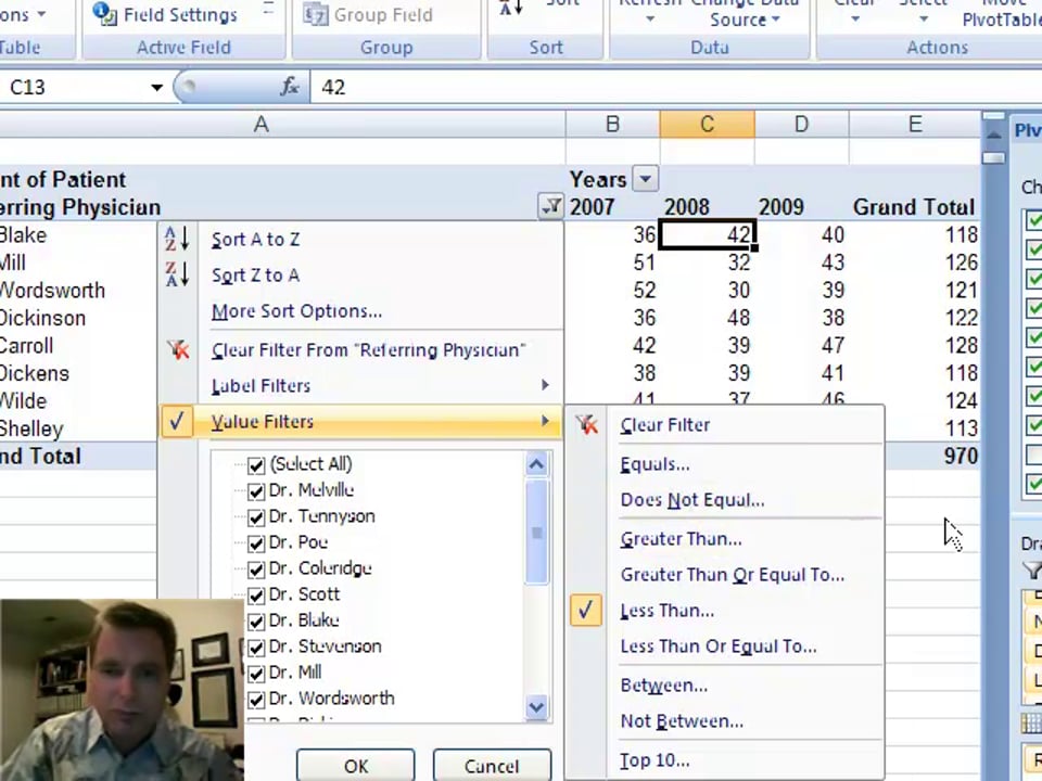 Excel Video 9 Value Filters in Pivot Tables