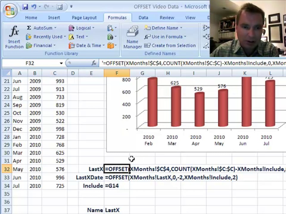 Excel Video 91 Using OFFSET to Create Interactive Charts