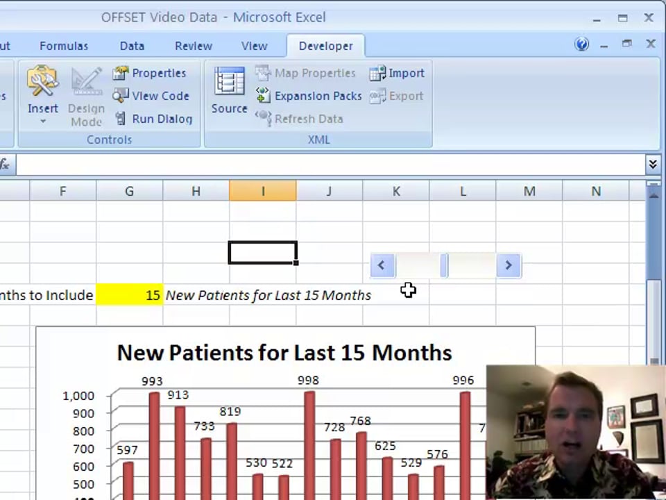 Excel Video 93 Adding A Scroll Bar to Control Your Chart Range