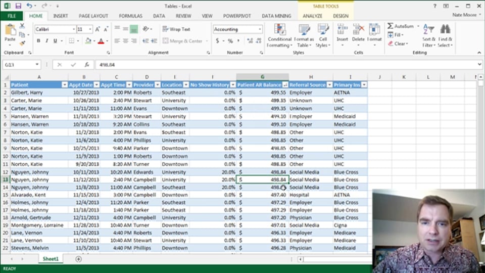 Excel 2013 tables part 1 moore solutions inc
