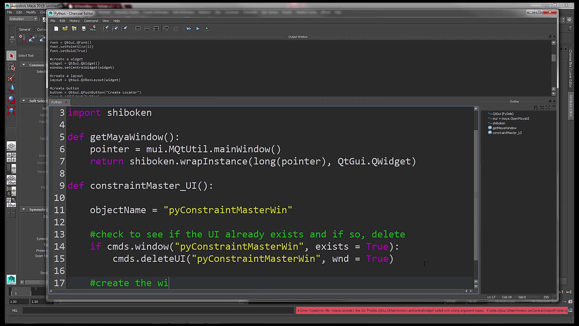 PySide UI Creation in Maya: Video Two on Vimeo