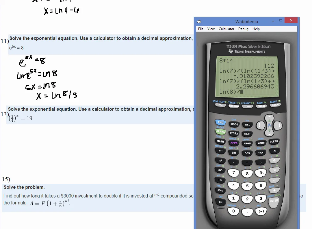 Exponential store equation calculator