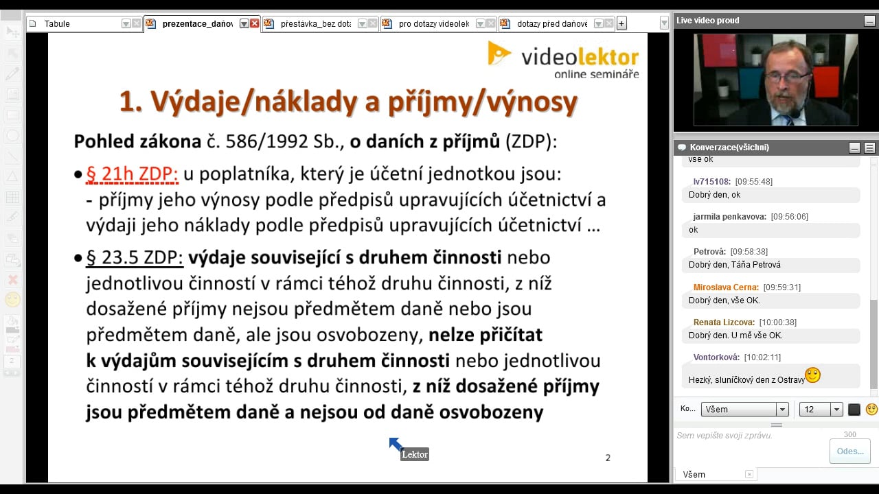 Daňové a nedaňové výdaje v praxi 2015
