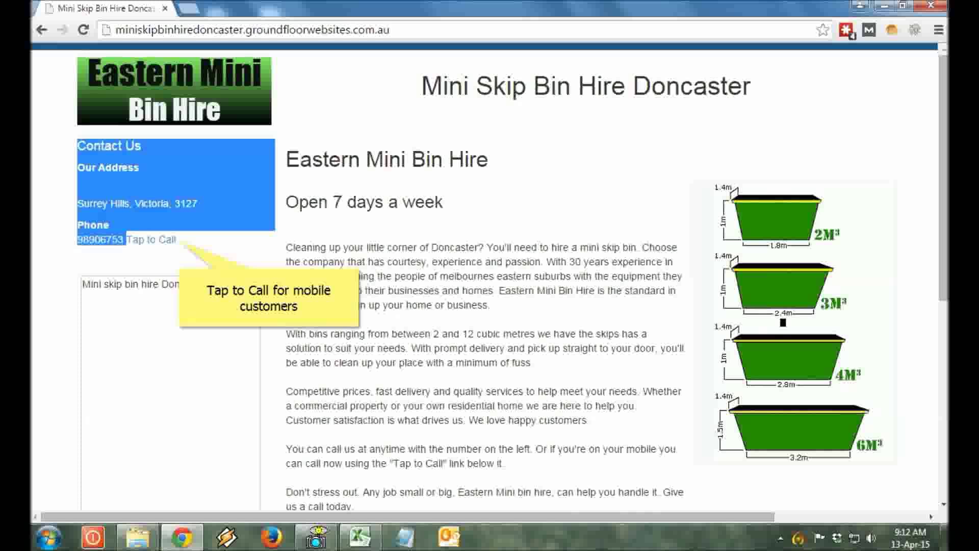 Mini skips bins rental Doncaster on Vimeo