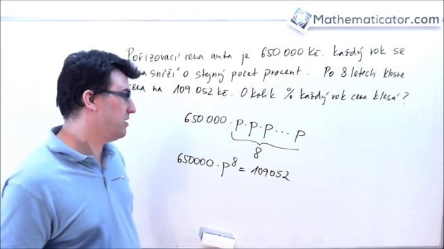 Řešené příklady 8 - Geometrická posloupnost - odepisování ceny