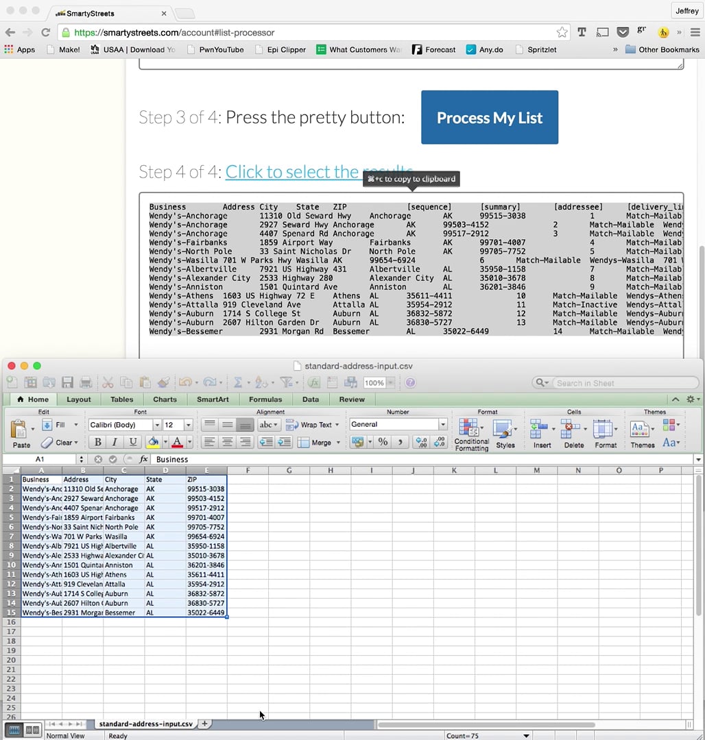 SmartyStreets - smartylist: web tool (short version) on Vimeo