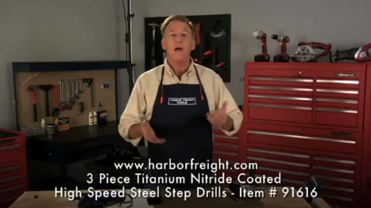 Steel Step Drill Set - 3 Piece, Titanium Nitride Step Drill Bits