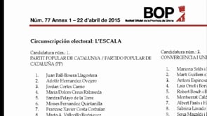 Llistes provisionals de candidatures a les Municipals