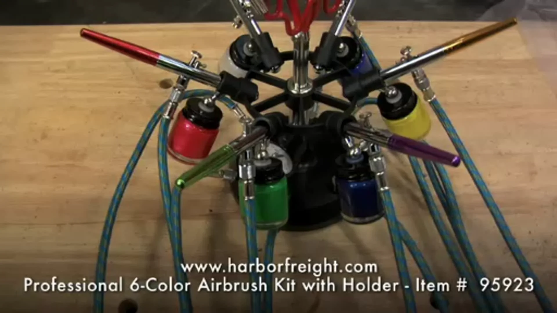 6-Color Airbrush Kit with Holder, 16 Piece