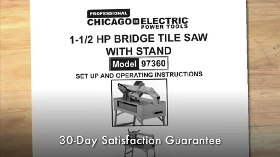 7 in. 1.5 HP Bridge Wet Cut Tile Saw with Stand 7 in. 1.5 HP Bridge Wet Cut Tile Saw with Stand