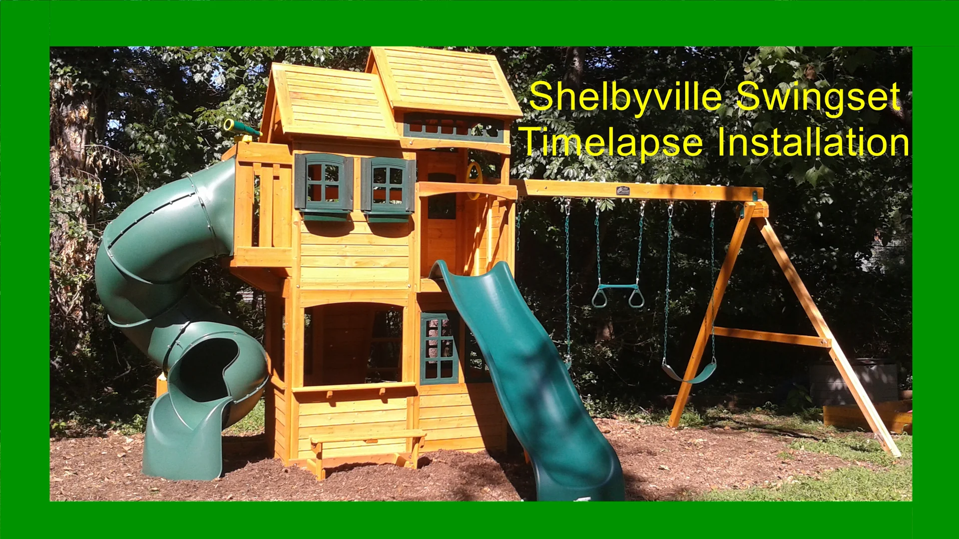 Cedar Summit Shelbyville Swing Set Installation on Vimeo