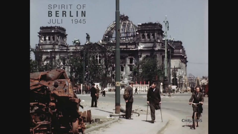 Senzační filmové záběry! Berlín po apokalypse v barvách a HD - Berlín v červenci 1945 (HD 1080p)