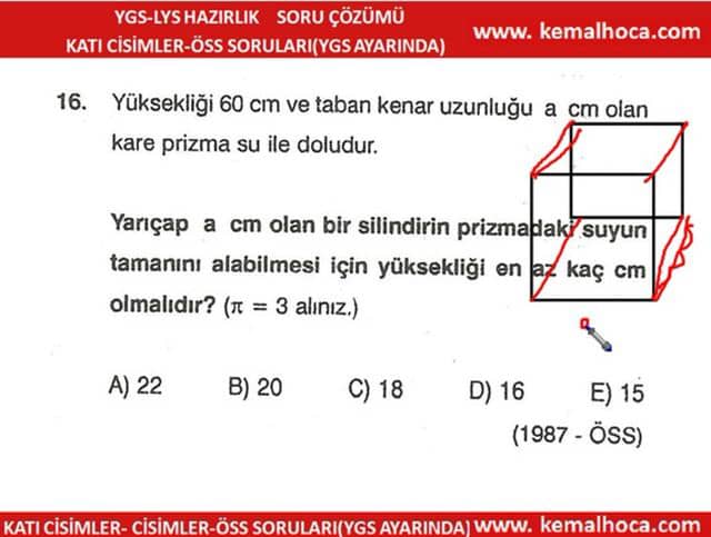 Kati Cisimler Oss Ve Ygs Cikmis Sinav Sorulari Cozumleri Ekol Hoca Video Dersleri Matematik Geometri Ygs Lys Sbs Ales Dgs Biyoloji Turkce Edebiyat Ingilizce Felsefe