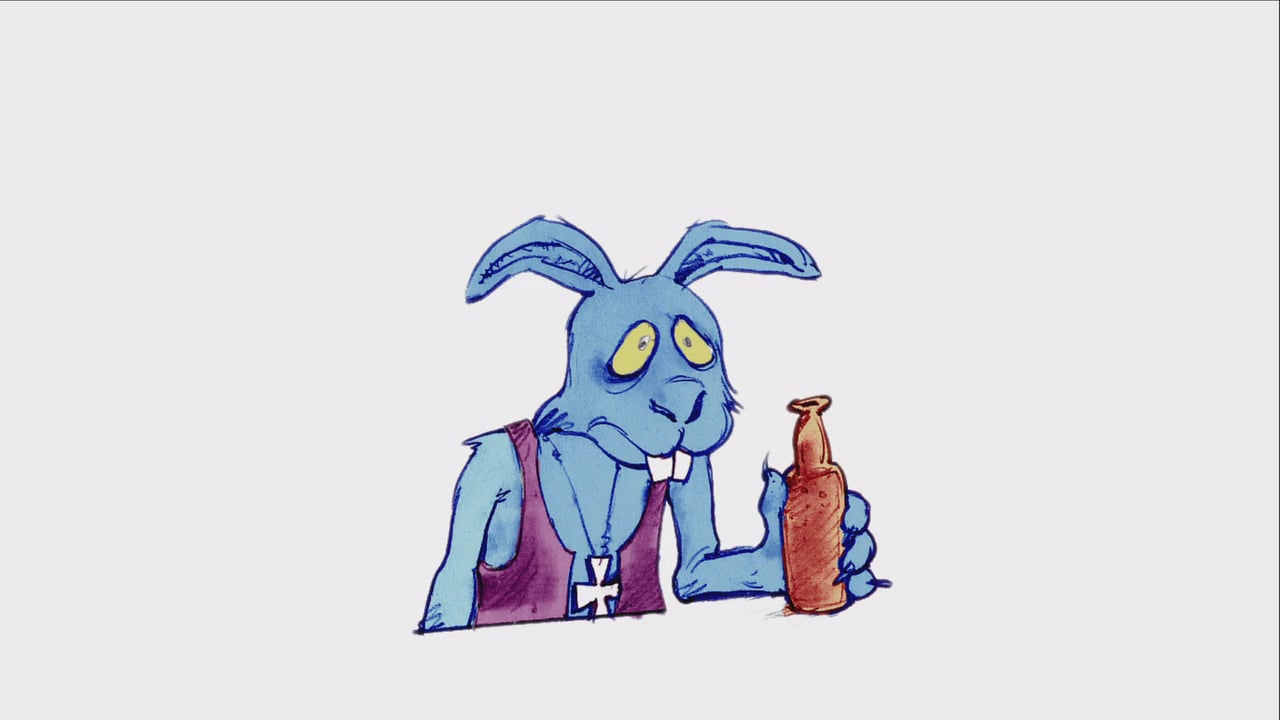 rabbit drinking animation for Dandy Warhols, 