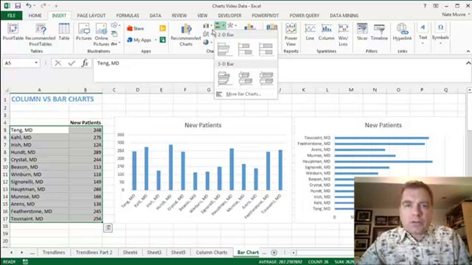 Excel Video 460 Excel 2013 Bar Chart Examples