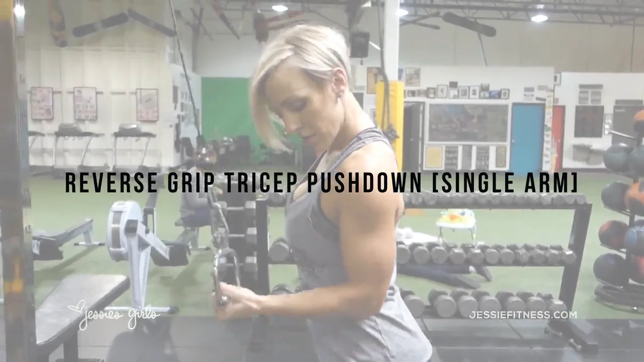 One arm reverse grip best sale tricep pushdown