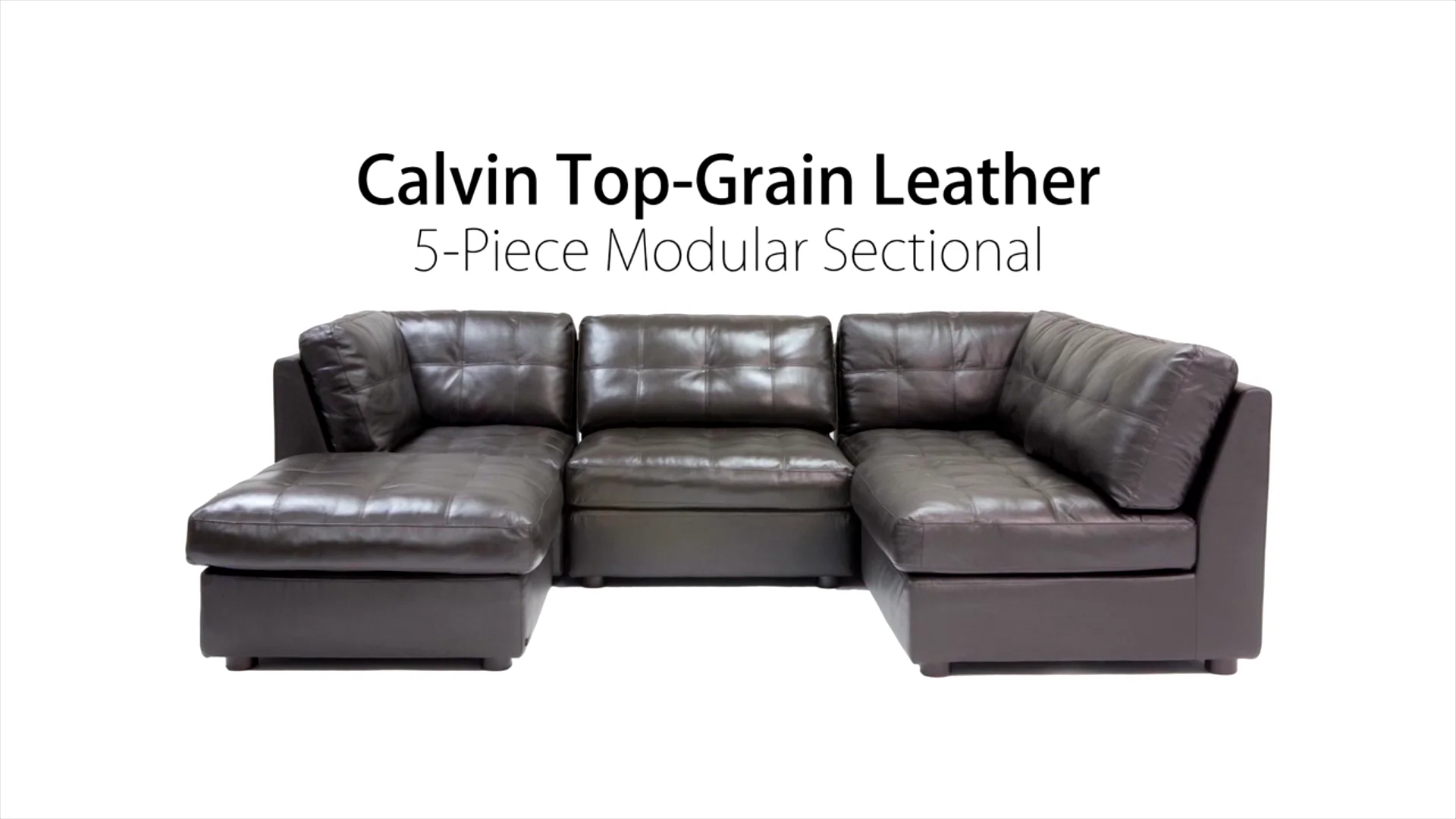 Abbyson calvin store leather modular sectional