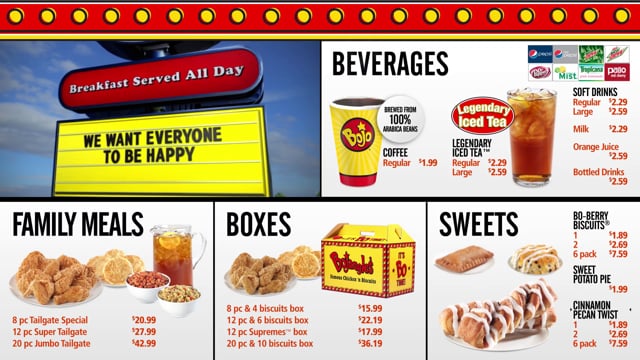 Bojangles Menu Boards on Vimeo