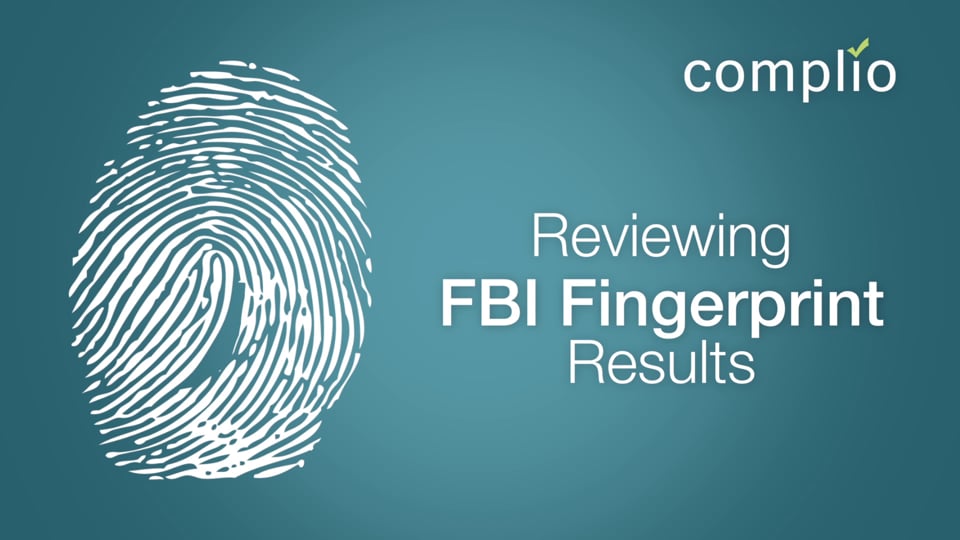 Complio FBI Fingerprint Process