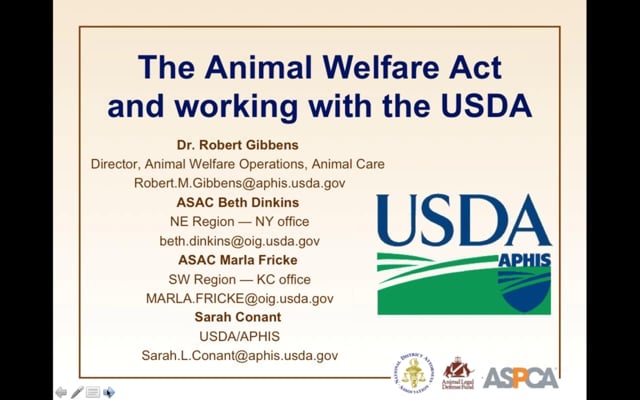 The Animal Welfare Act and Working with USDA - National District Attorneys  Association