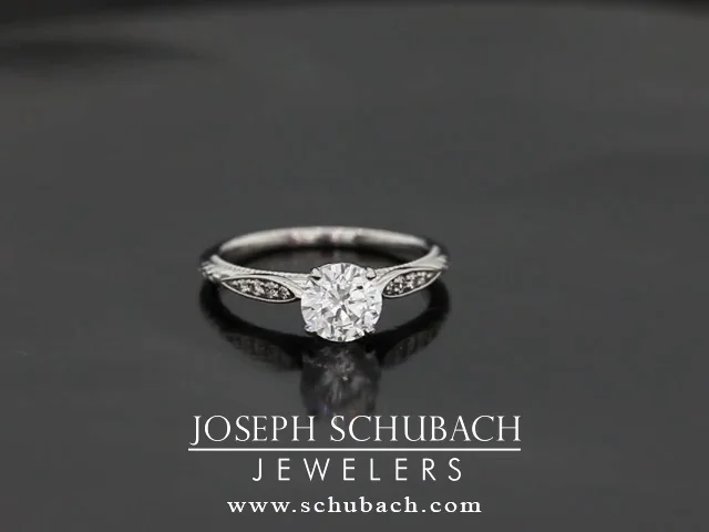 Style 103202: Vintage Style Engraved Engagement Ring With