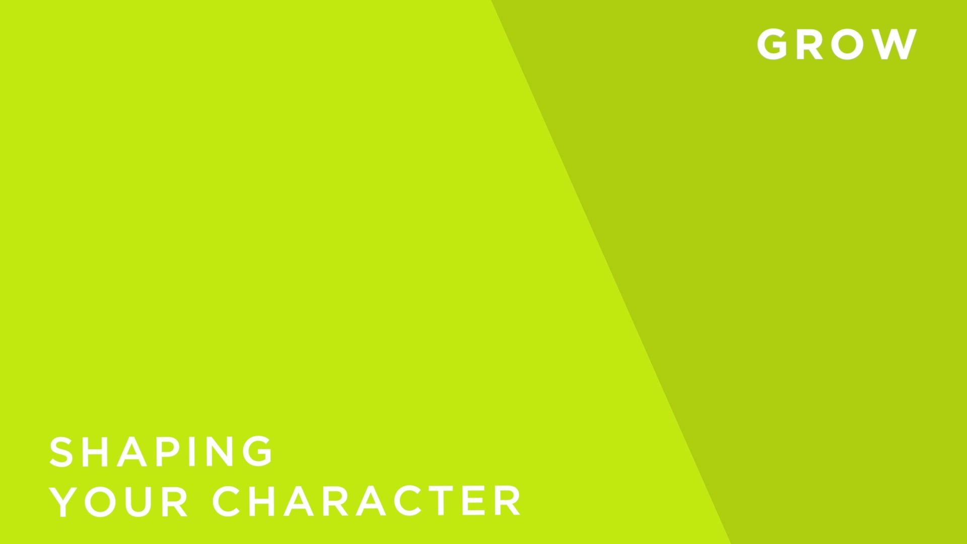 Shaping Your Character