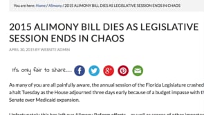 Florida Alimony Bill - Planning for 2016